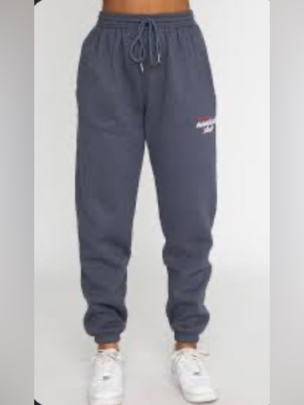 White Fox Charcoal Grey-Blue Sweatpants SMALL EUC